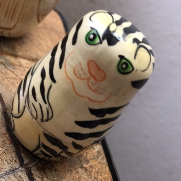 Vintage Wood Nesting Cat/Kitten Decor - Picture 8 of 12